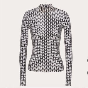 NEW Valentino Printed Mock Neck Top size Large